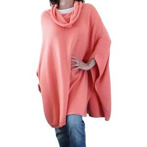J. Jill Cowl Neck Cashmere Blend Poncho Sweater M/L Cape Fall Cottagecore